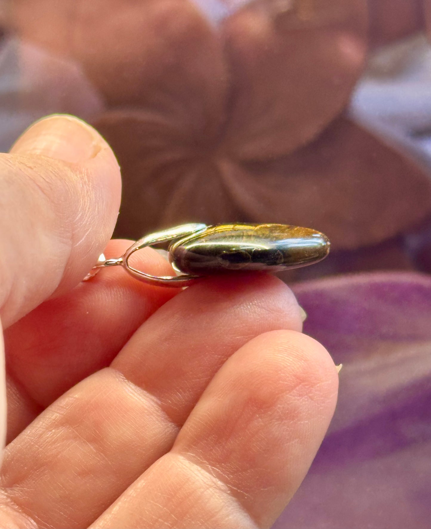 Pendentif Cœur Oeil de Tigre/Faucon 2
