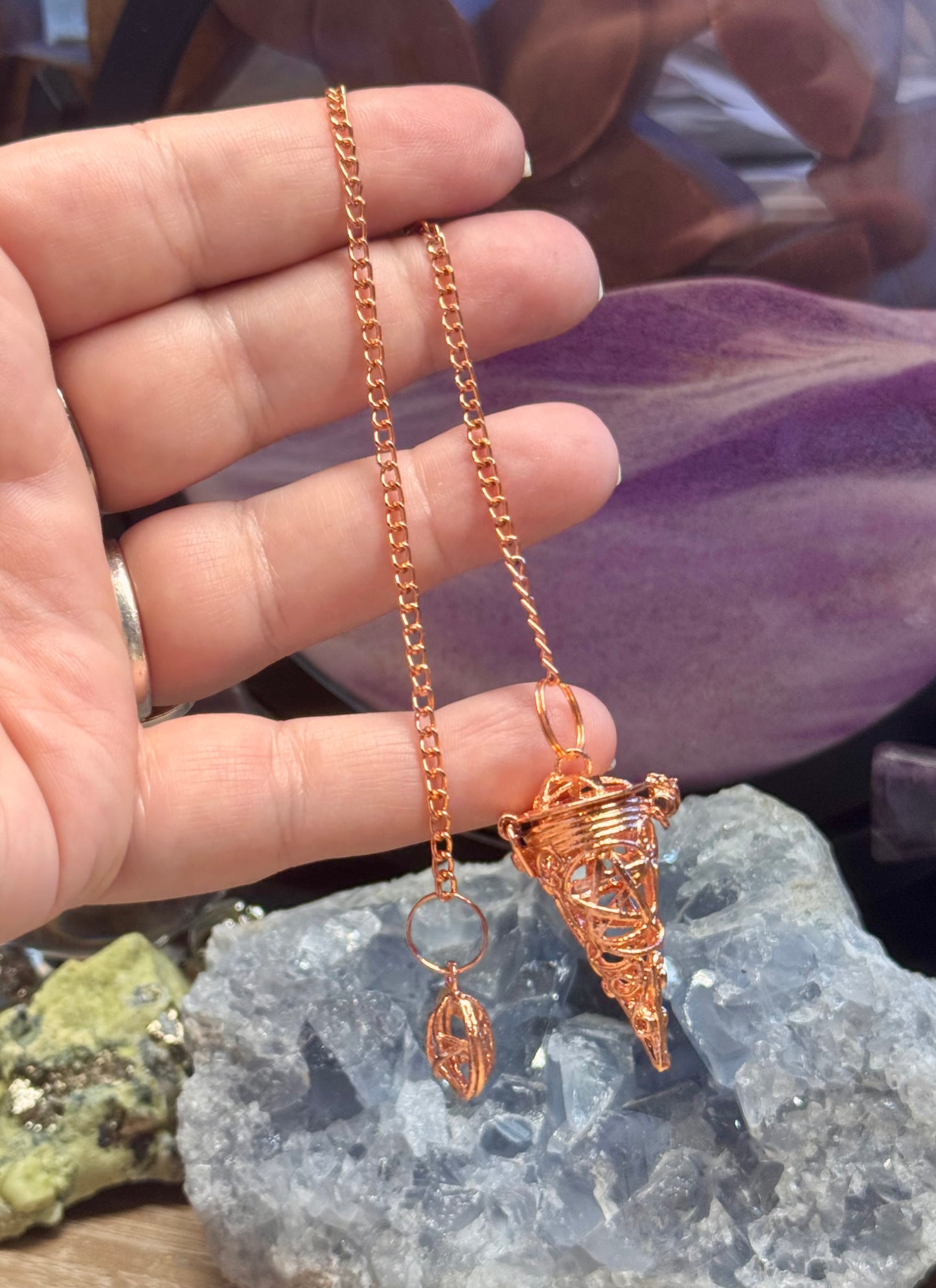 Pendule Pentacle en cuivre