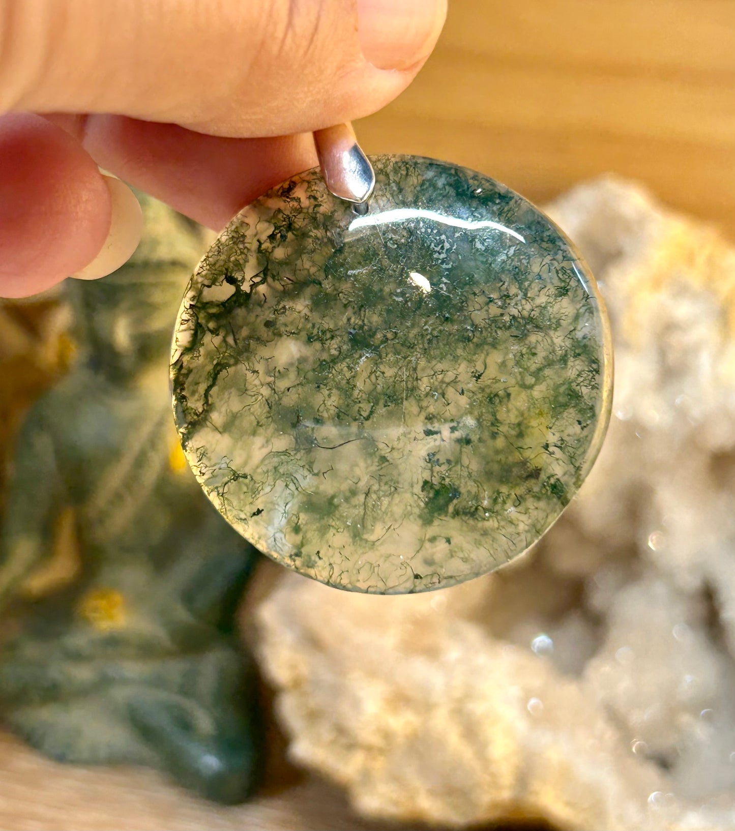 Pendentif d’agate mousse