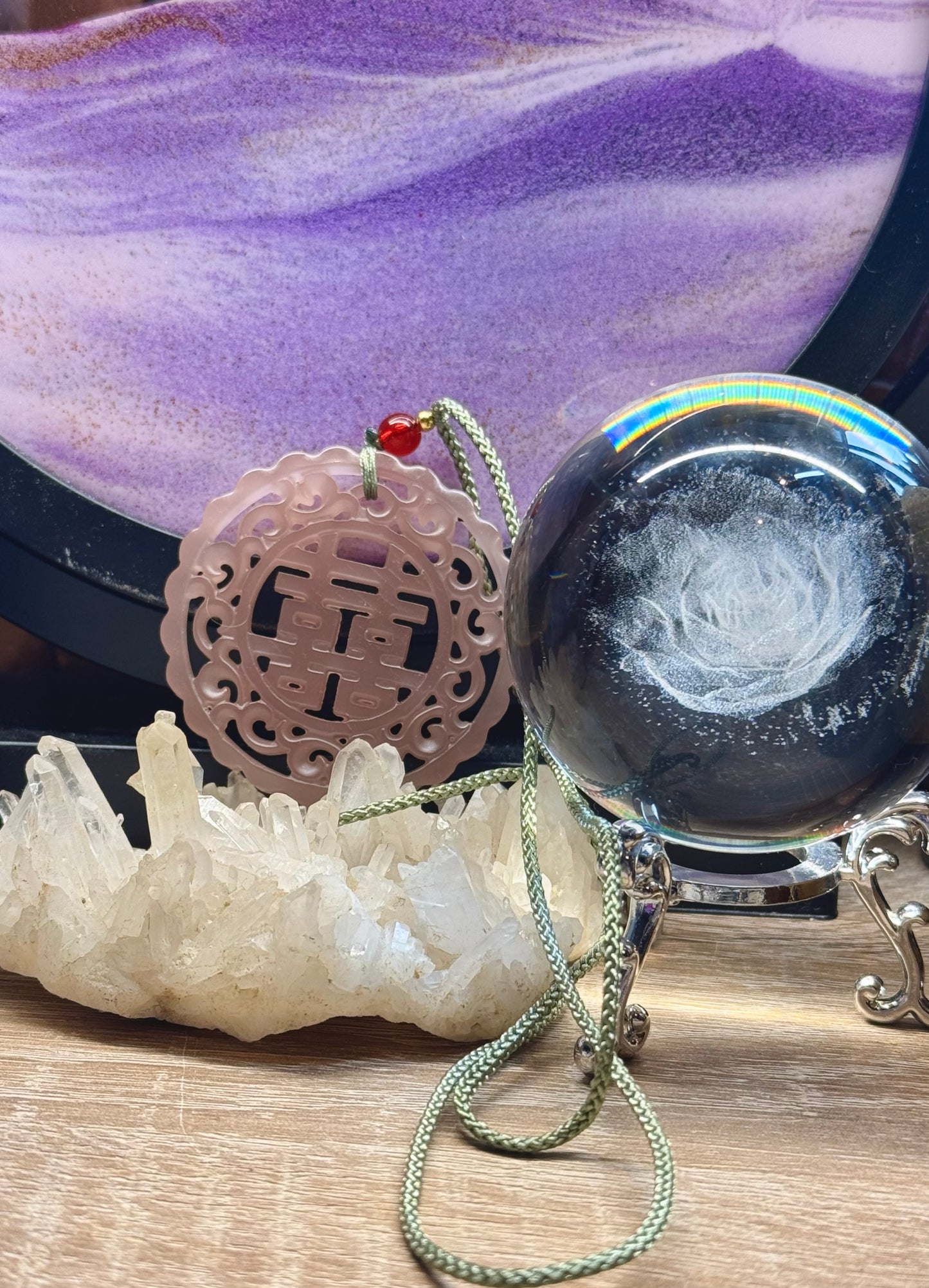 Pendentif en Quartz Rose