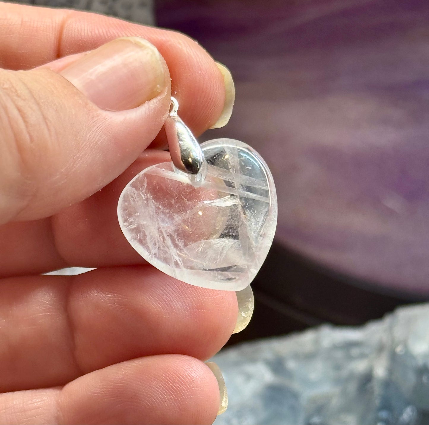 Pendentif Cœur en Quartz Cristal