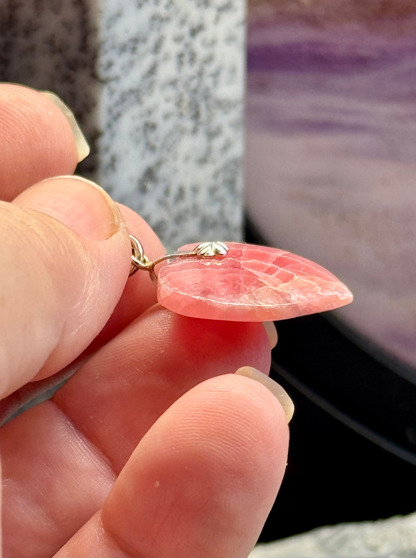 Pendentif cœur de Rhodochrosite