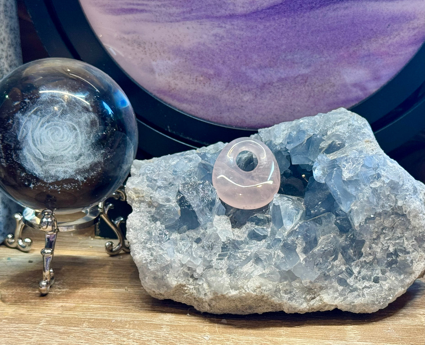 Donut ovale de Quartz Rose
