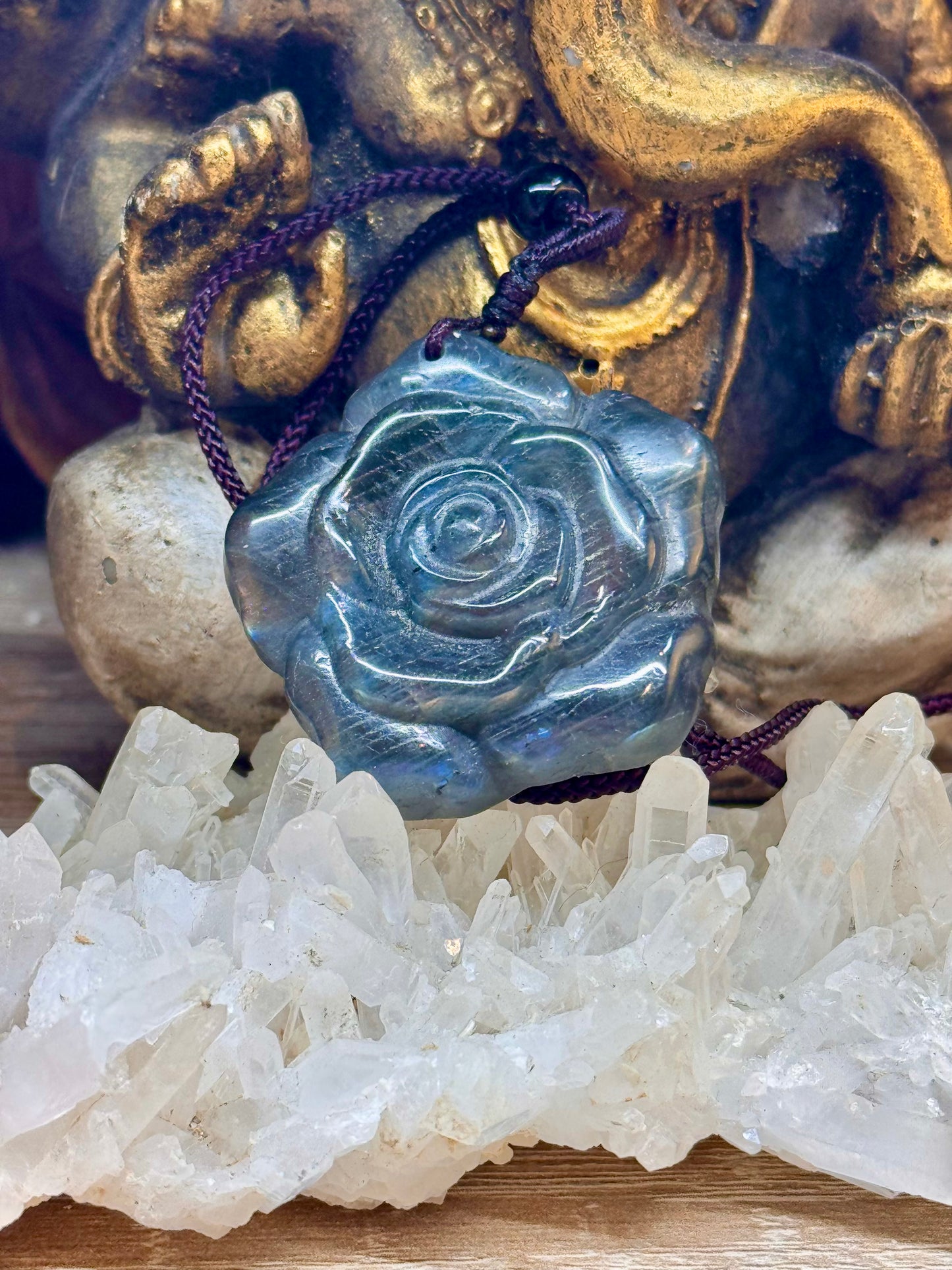 Pendentif rose en Labradorite - 2