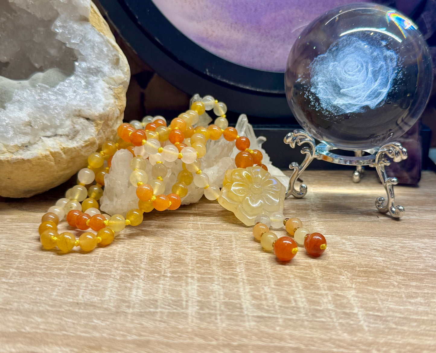 Collier en Aventurine Jaune et Orange