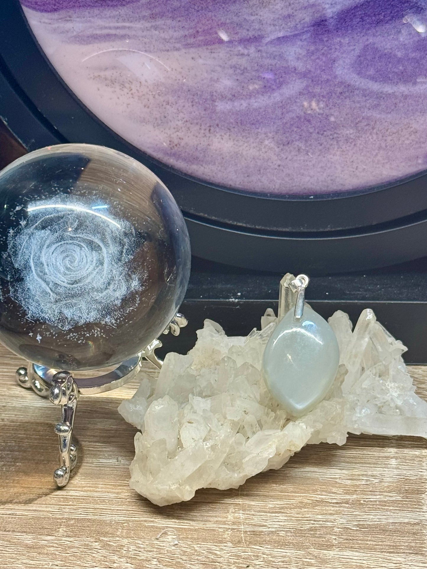 Pendentif de Pierre de lune nacrée