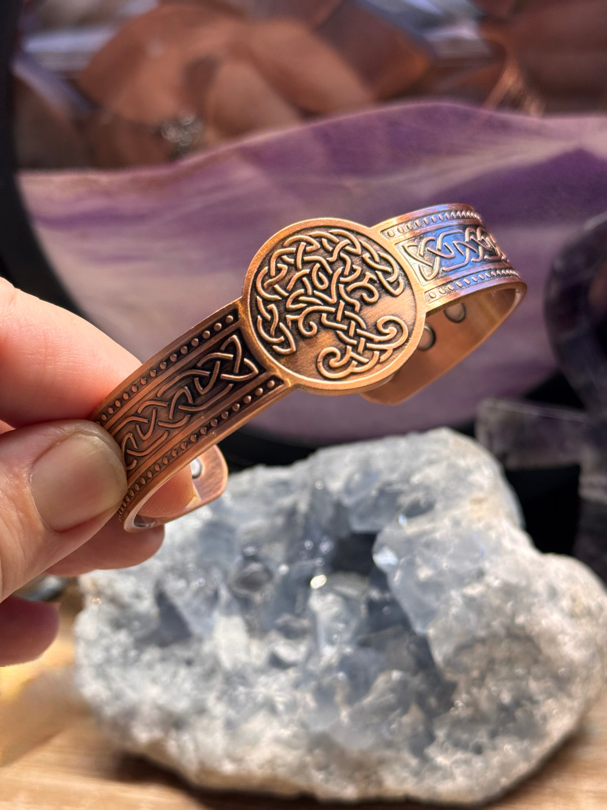 Bracelet magnétique en cuivre arbre de vie