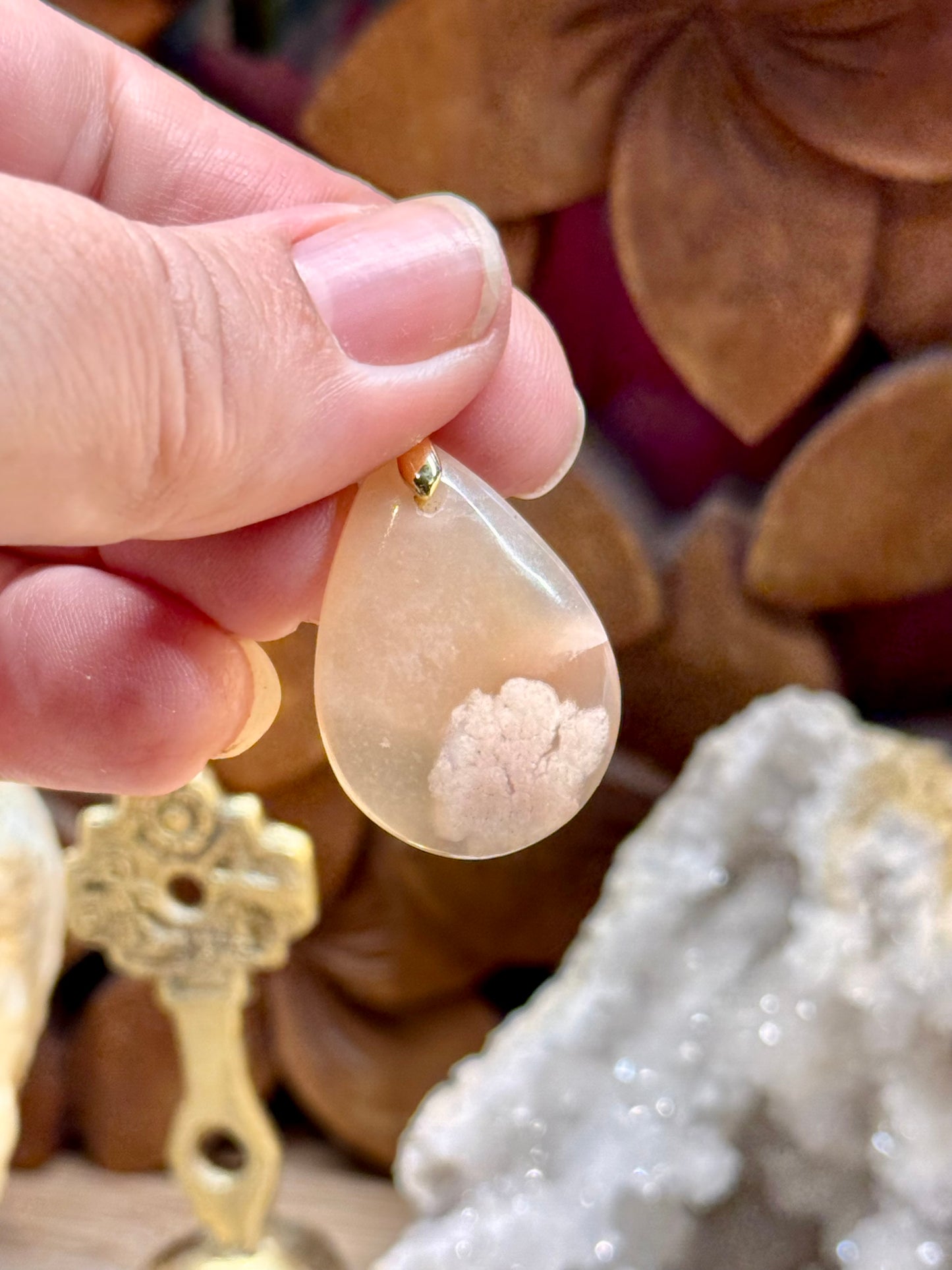 Pendentif goutte fleur de cerisier