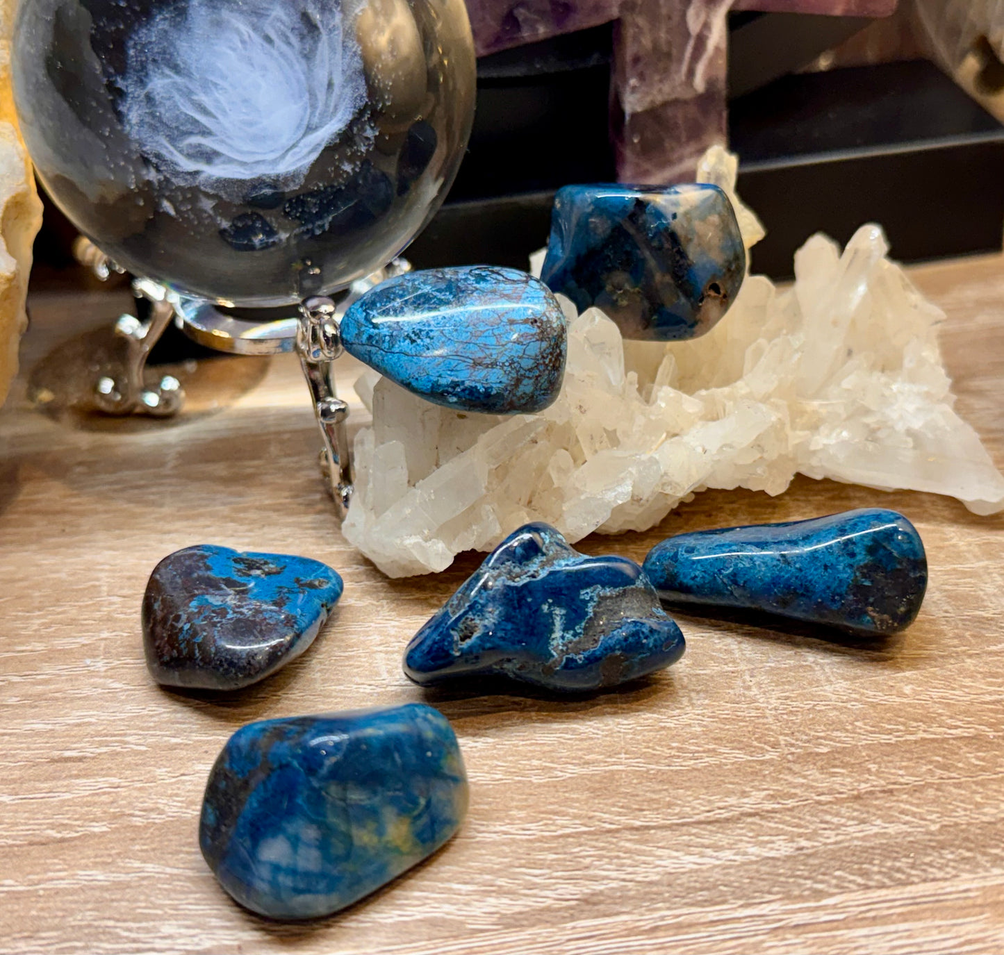 Pierres roulées de Shattuckite