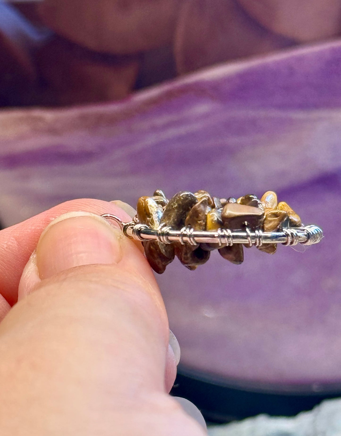 Pendentif Arbre de vie - Œil de tigre