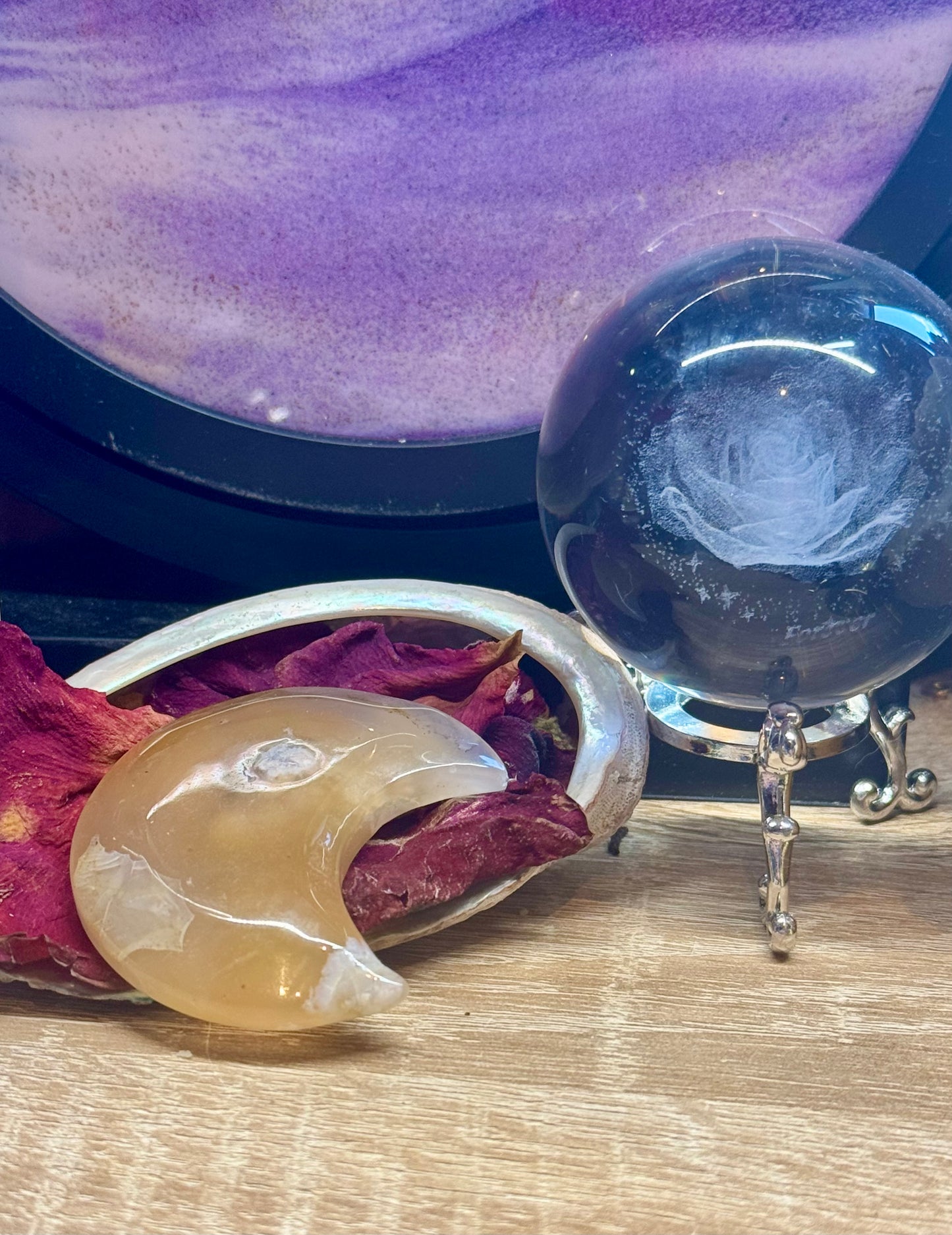 Croissant d’Agate Fleurs de Cerisier