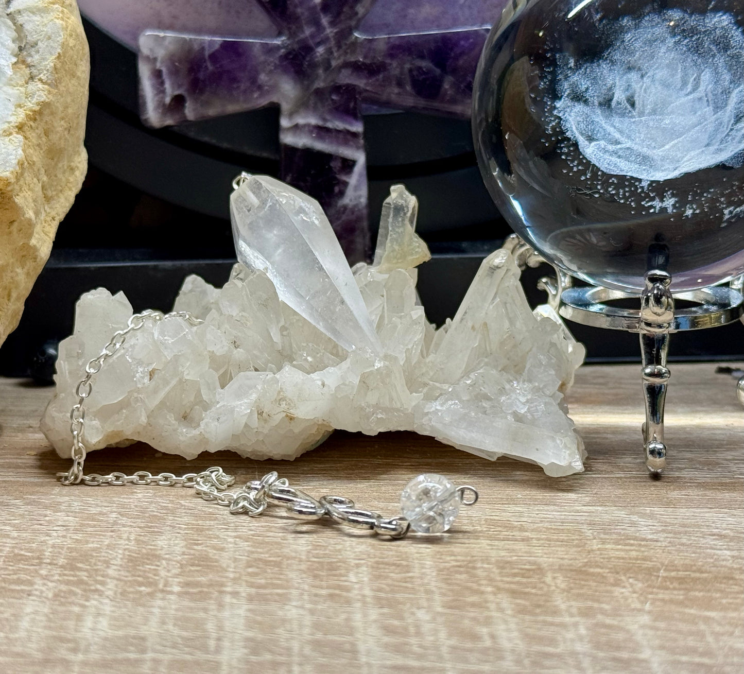Pendule Cristal de roche - Noeud