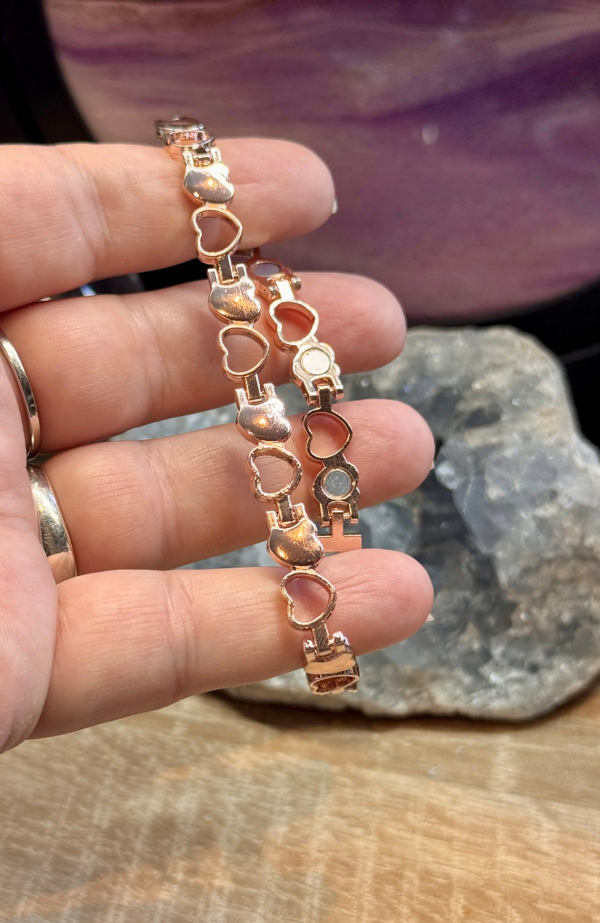 Bracelet magnétique avec aimants - cœurs
