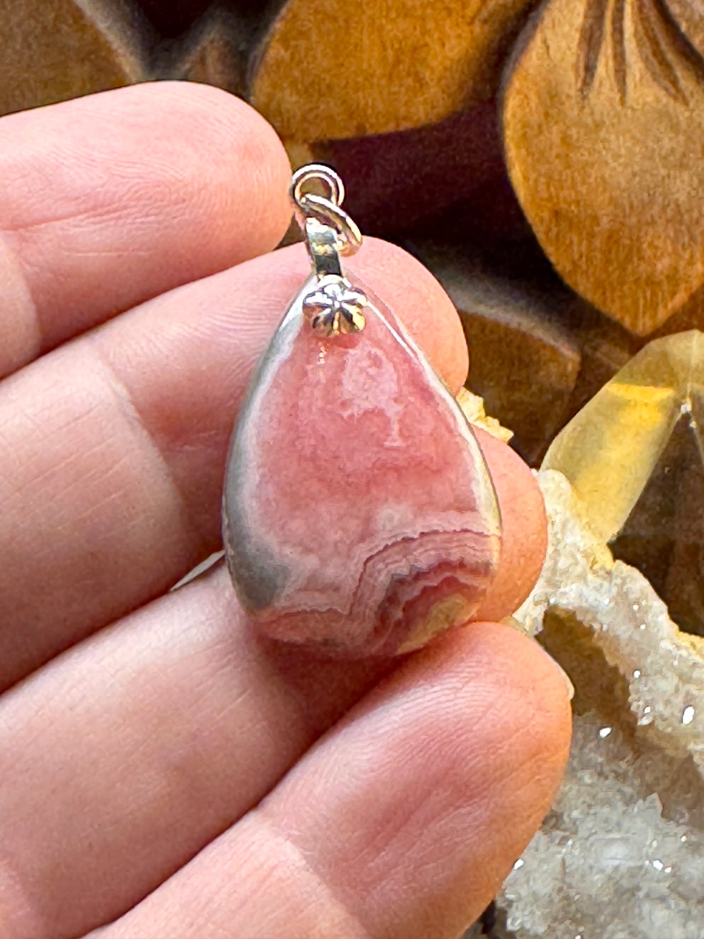 Pendentif de rhodochrosite