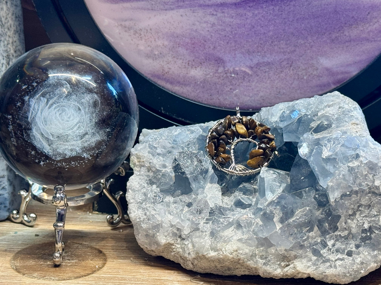 Pendentif Arbre de vie - Œil de tigre