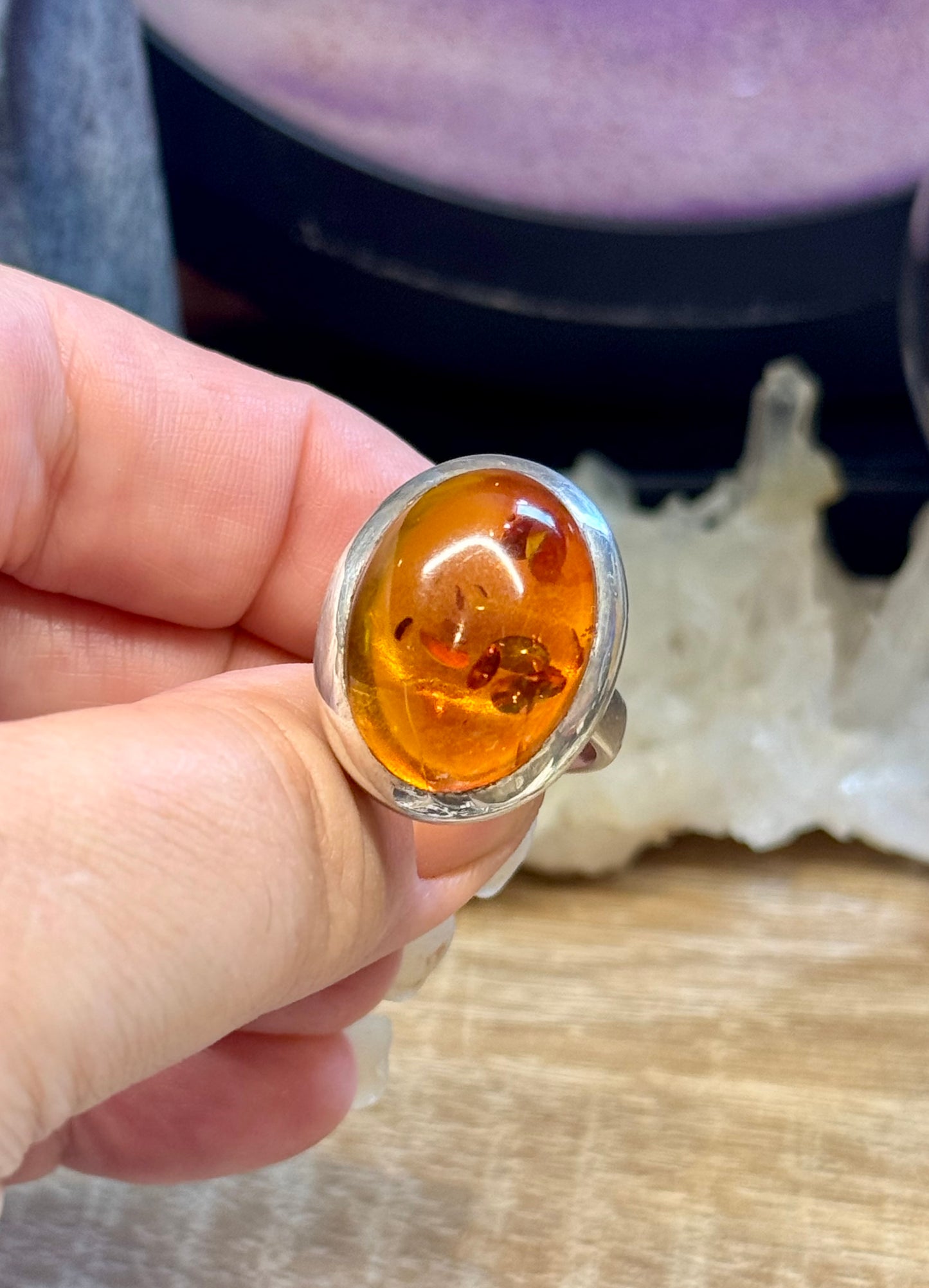 Bague en Ambre T55