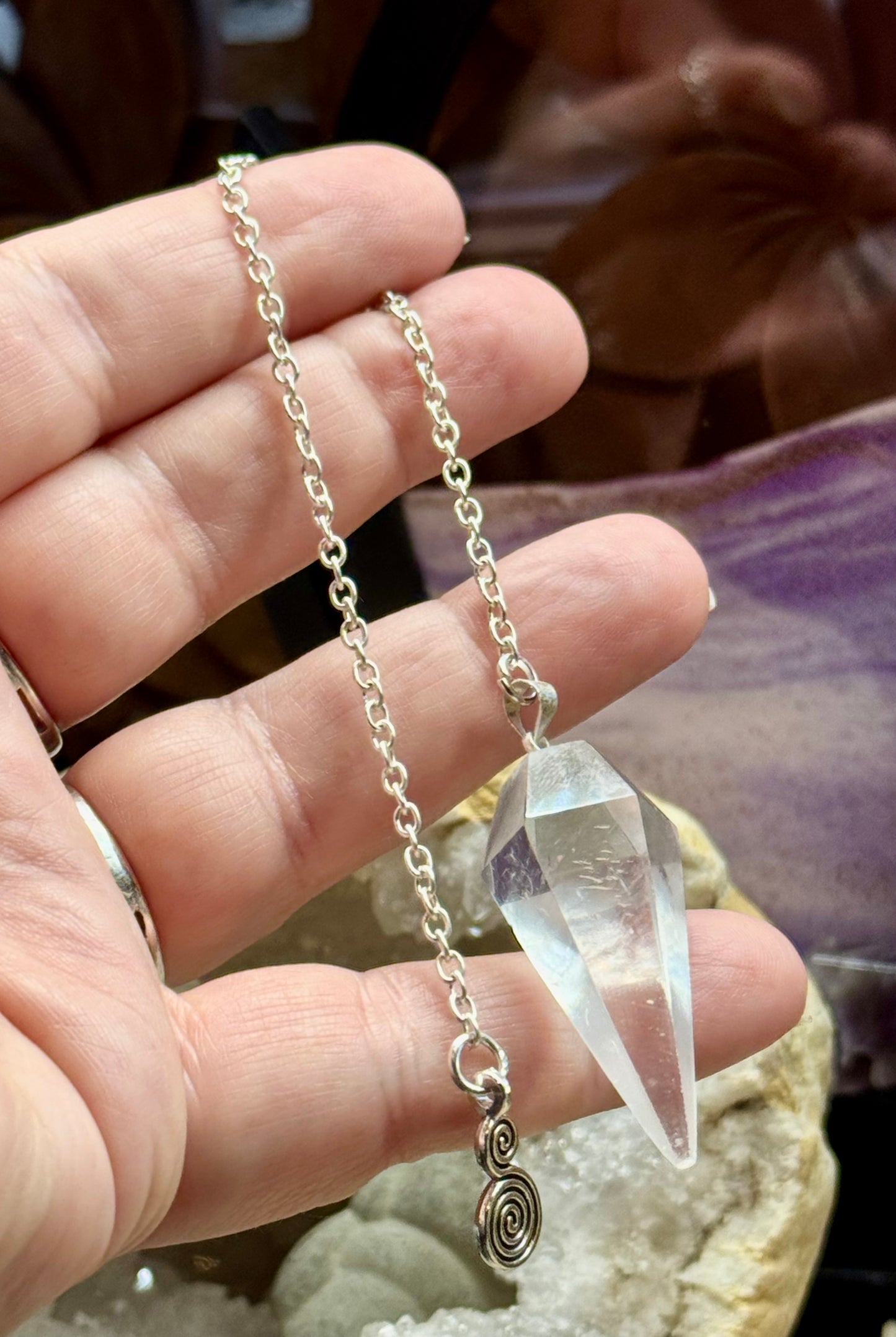 Pendule de Cristal de roche - Labyrinthe