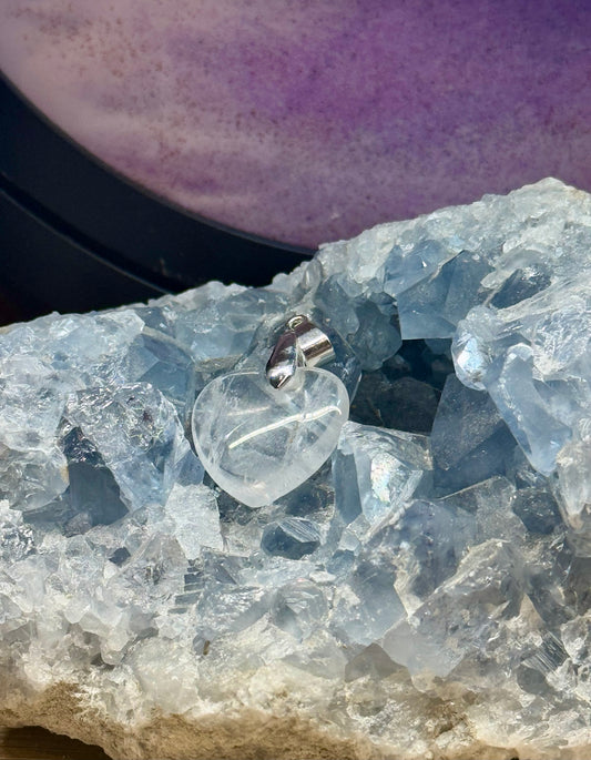 Pendentif Cœur en Quartz Cristal