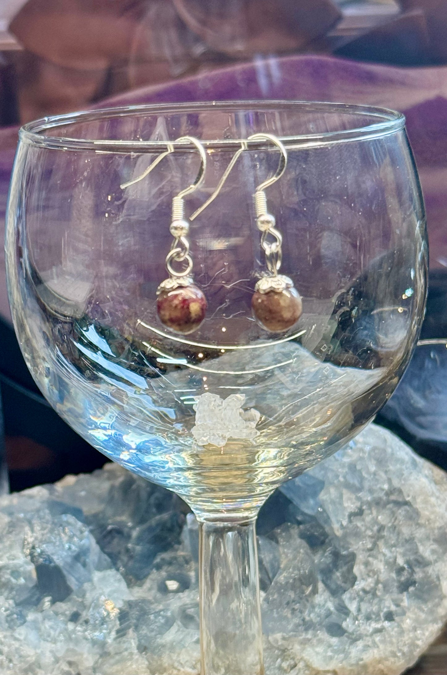 Boucles d’oreilles Tourmaline Rose