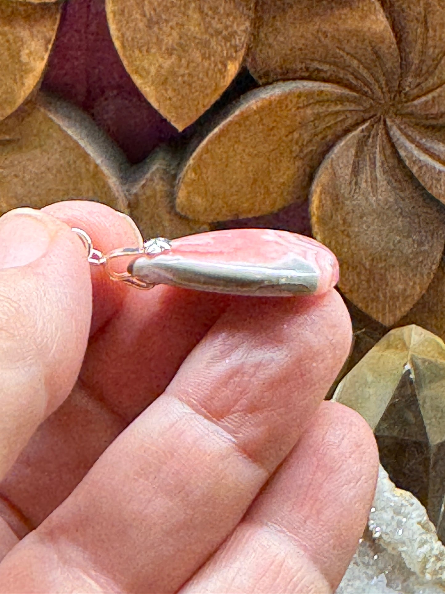 Pendentif de rhodochrosite