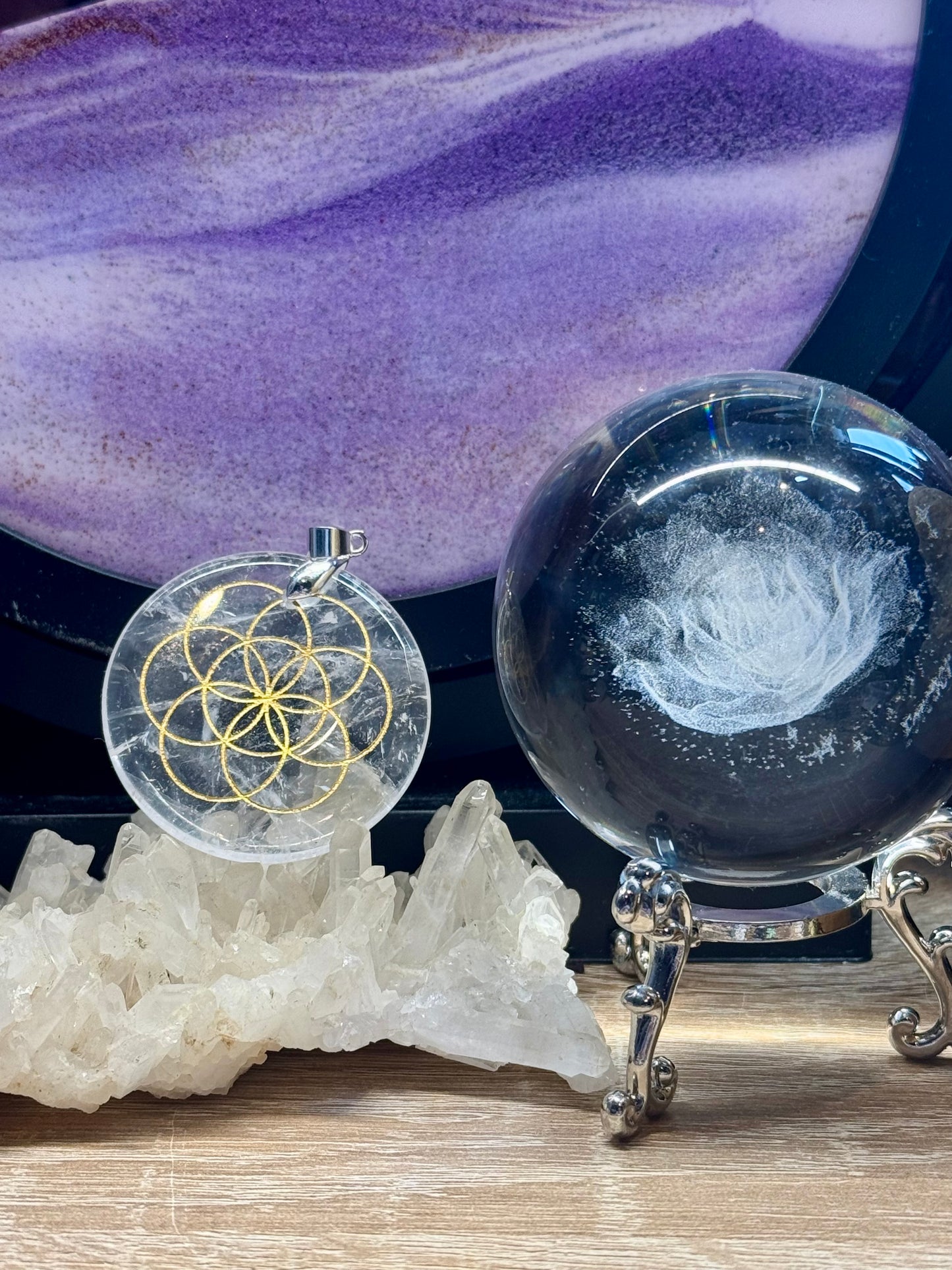 Pendentif Cristal de roche - Graine de vie