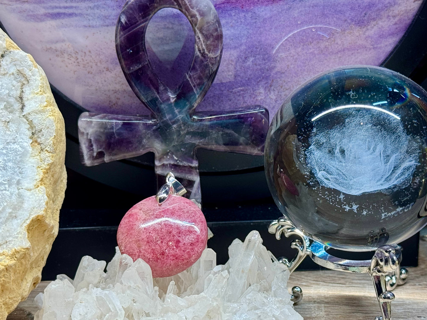 Pendentif de Rhodonite Rose