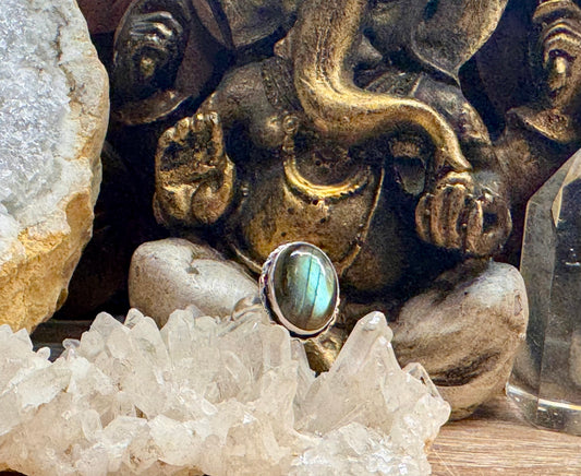 Bague Labradorite T52