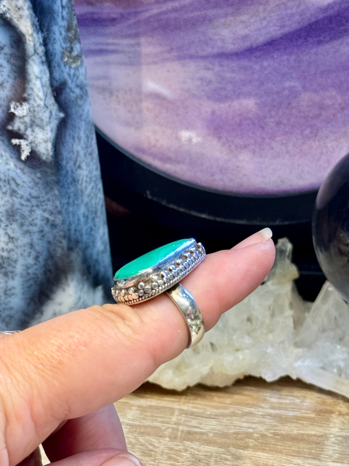 Bague Malachite T52