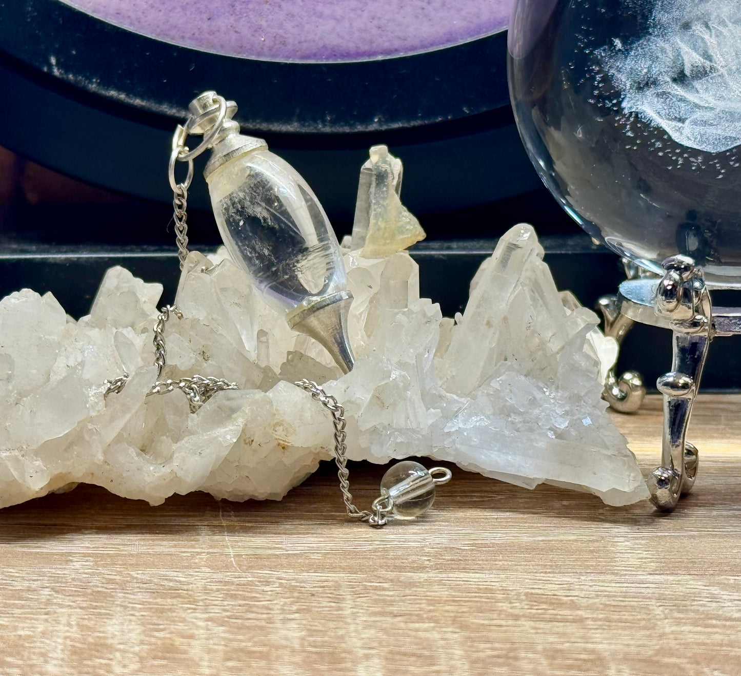 Pendule Lingam en Cristal de Roche