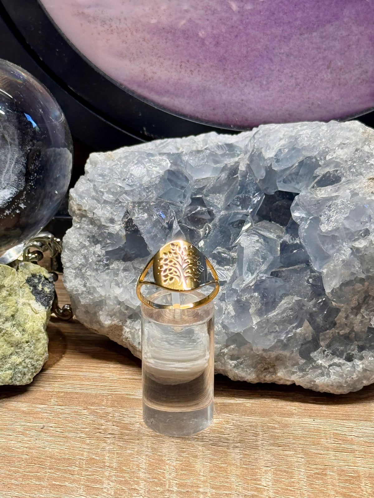Bague Arbre de vie dorée T62