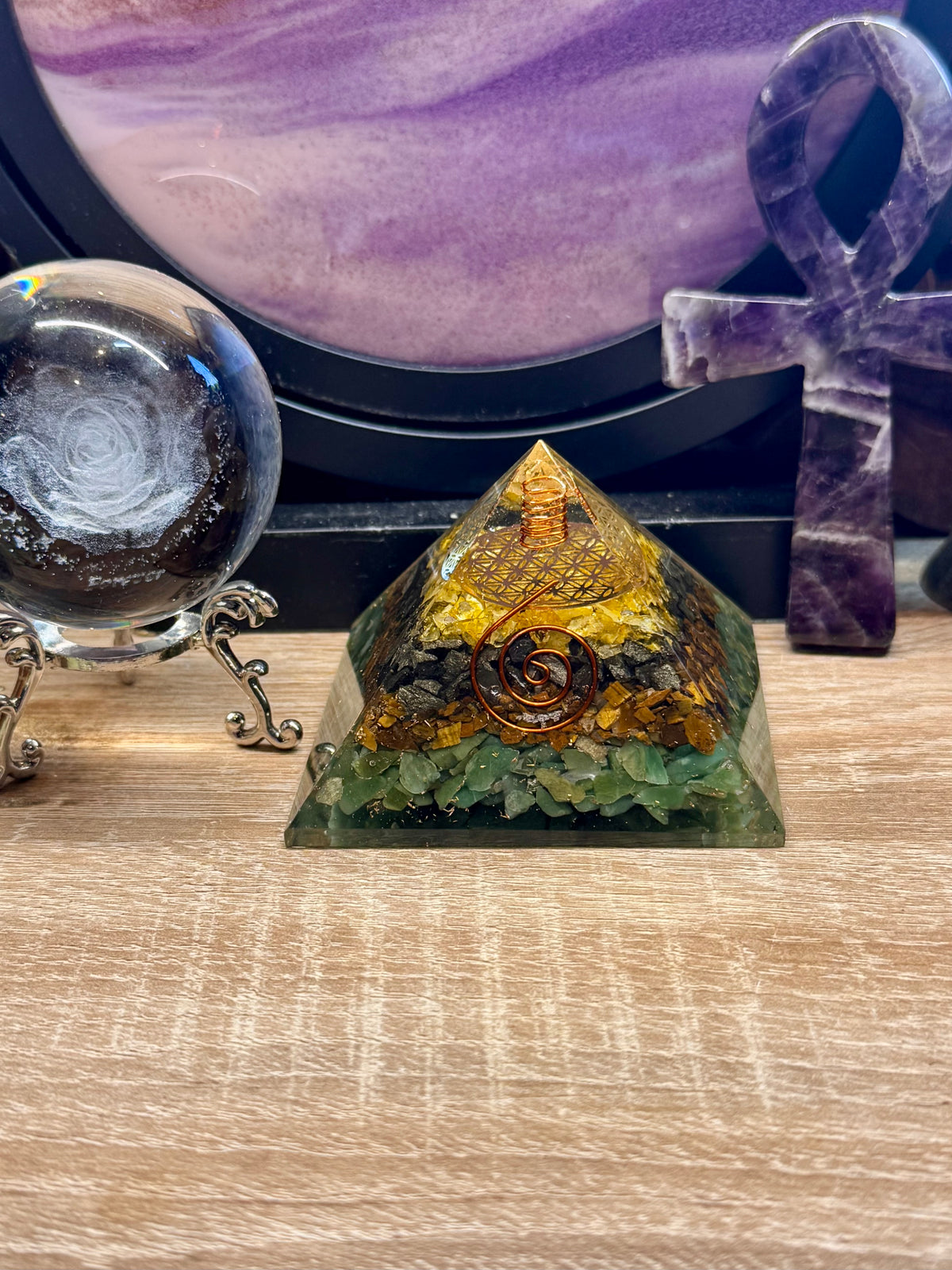 Orgonite Pyramidale "Santé et Protection"