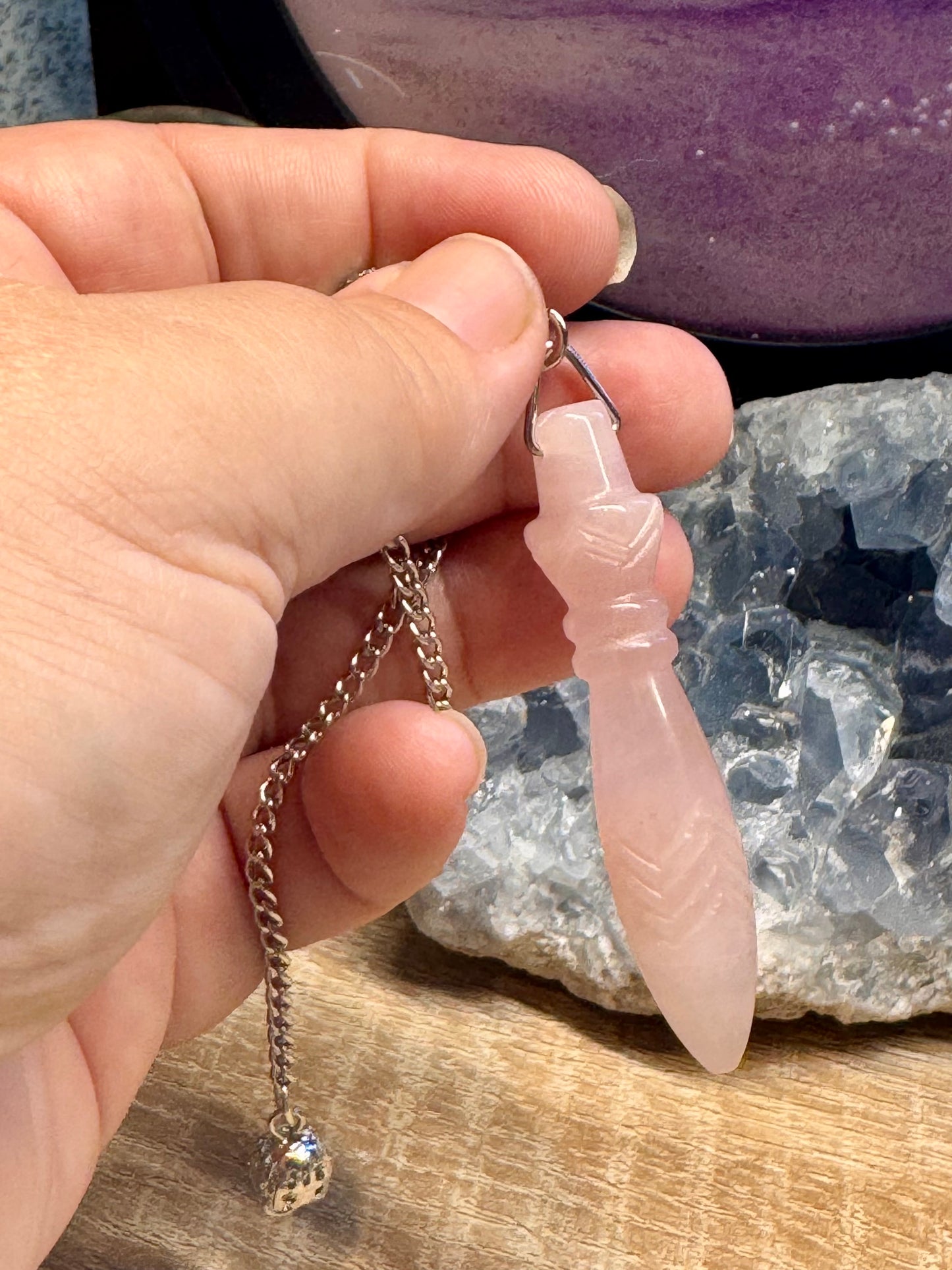 Pendule Thot en Quartz Rose