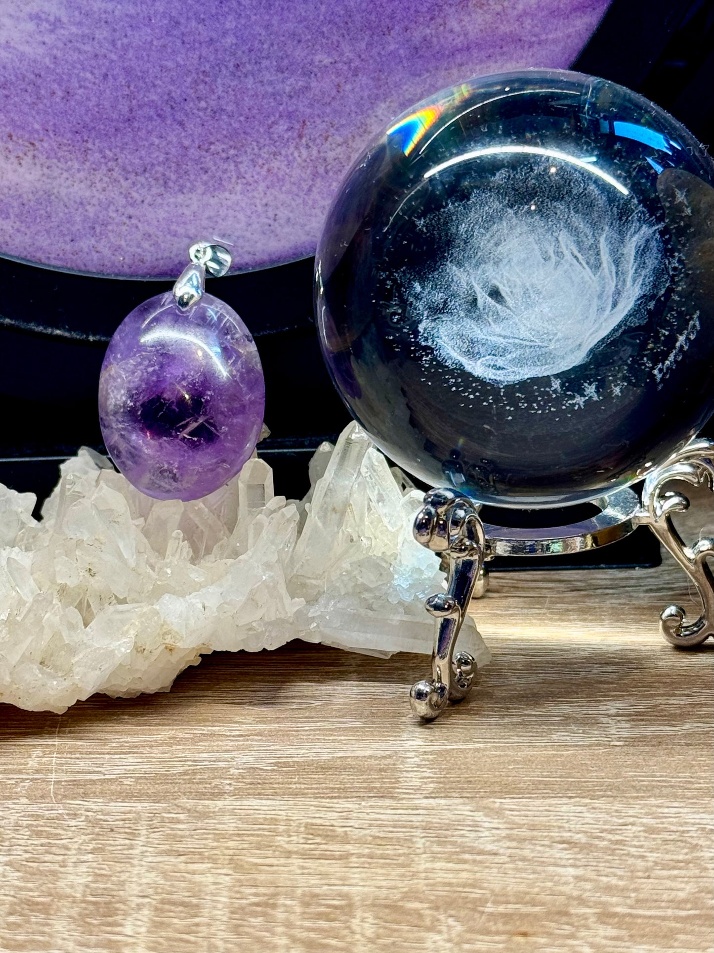 Pendentif en Améthyste ovale