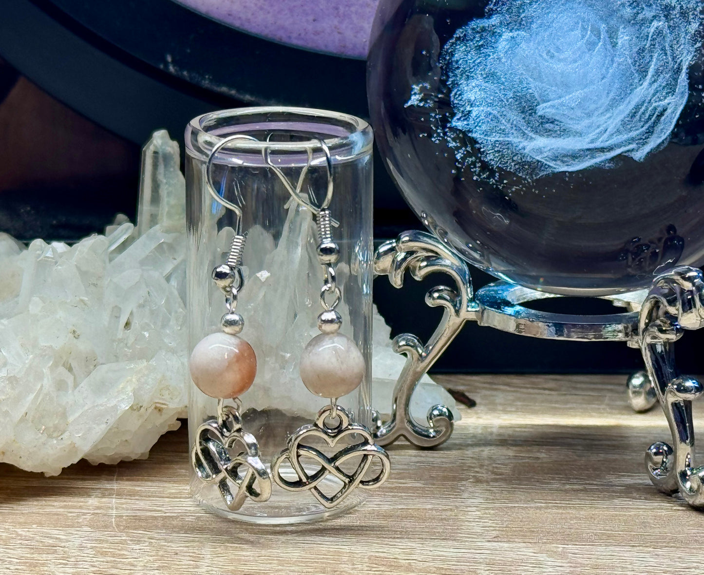 Boucles d’oreilles Agate fleurs de cerisier