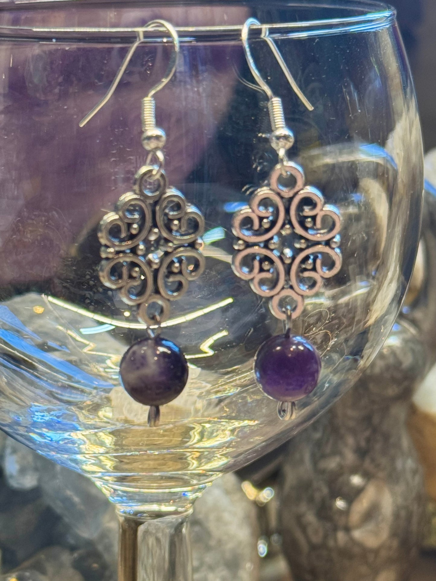 Boucles d’oreilles fantaisie Améthyste