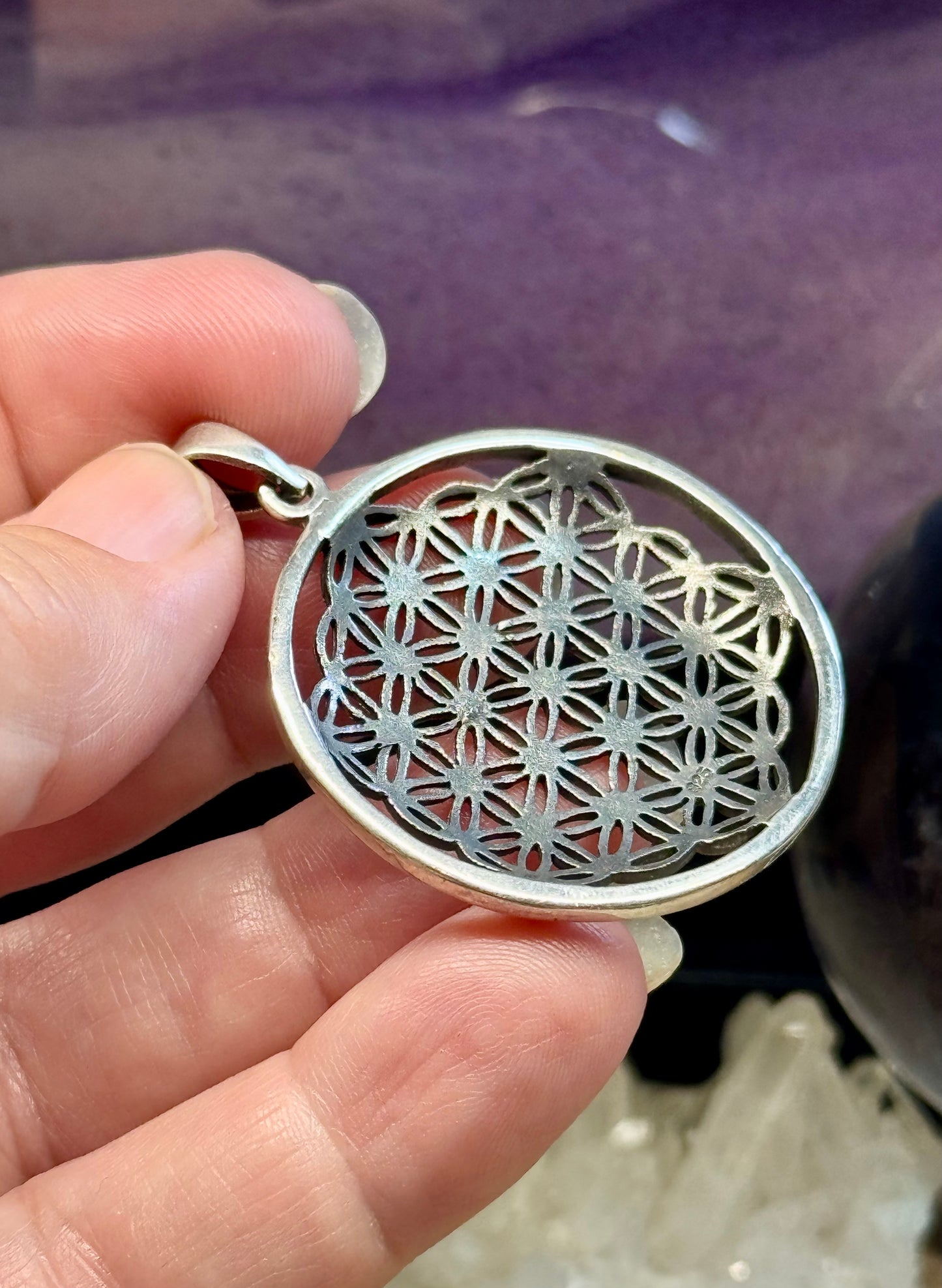 Pendentif Fleur de vie - Argent massif