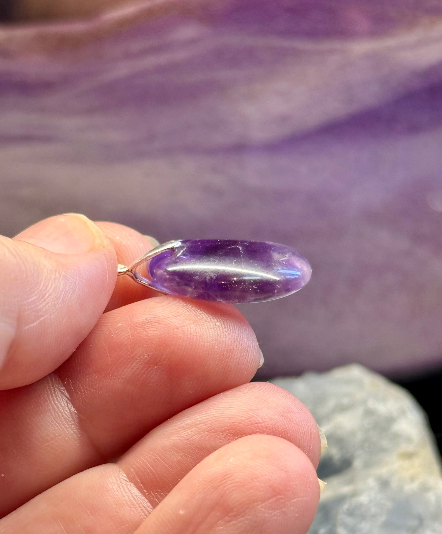 Pendentif d’Améthyste croissant de lune