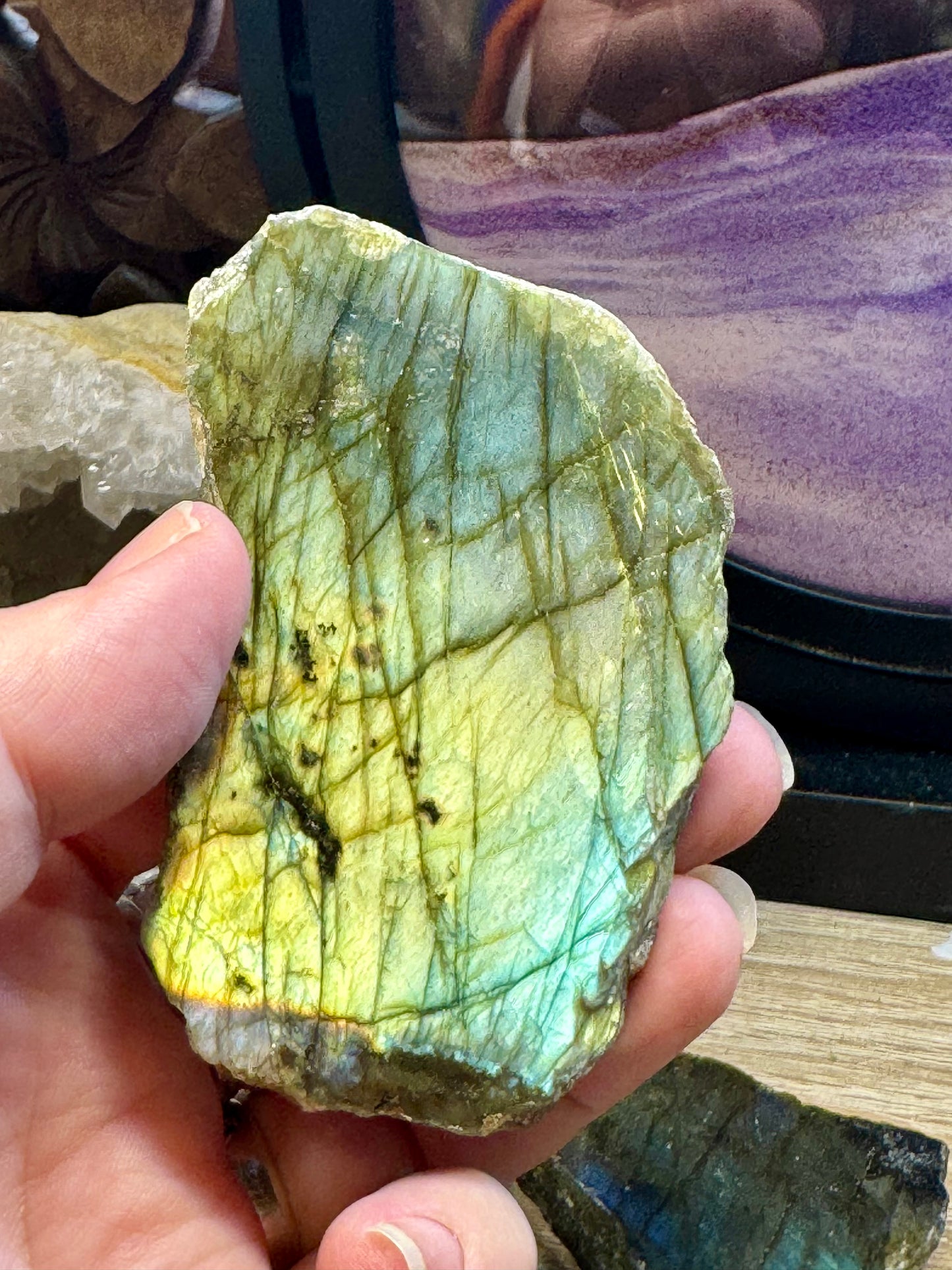 Labradorite une face polie
