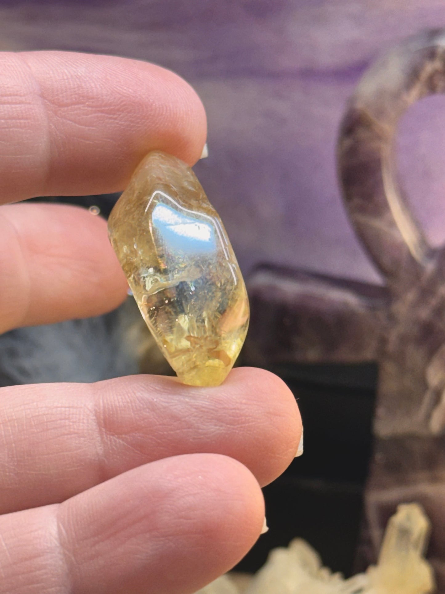 Pointes de citrine naturelles polies