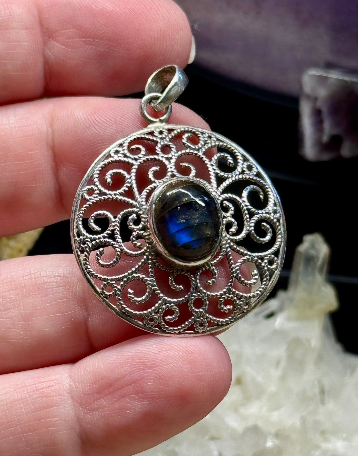 Pendentif en argent et Labradorite