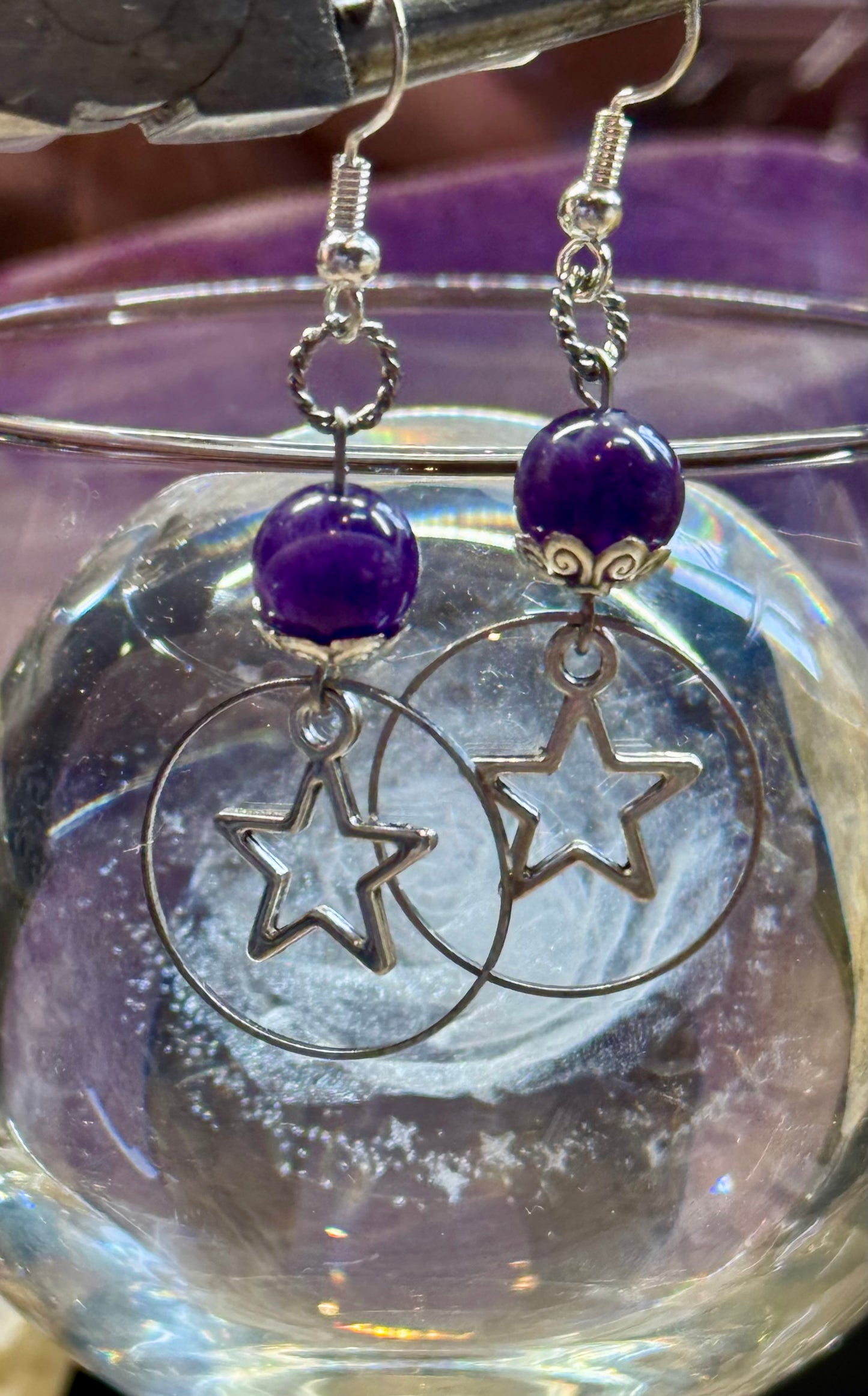 Boucles d’oreilles argent et Améthyste