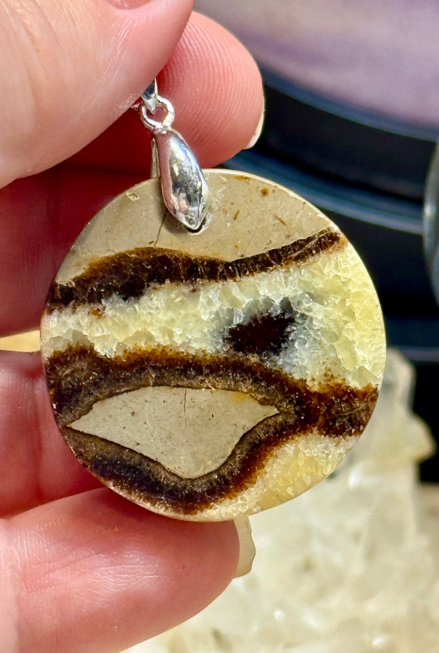 Pendentif de septaria de Madagascar