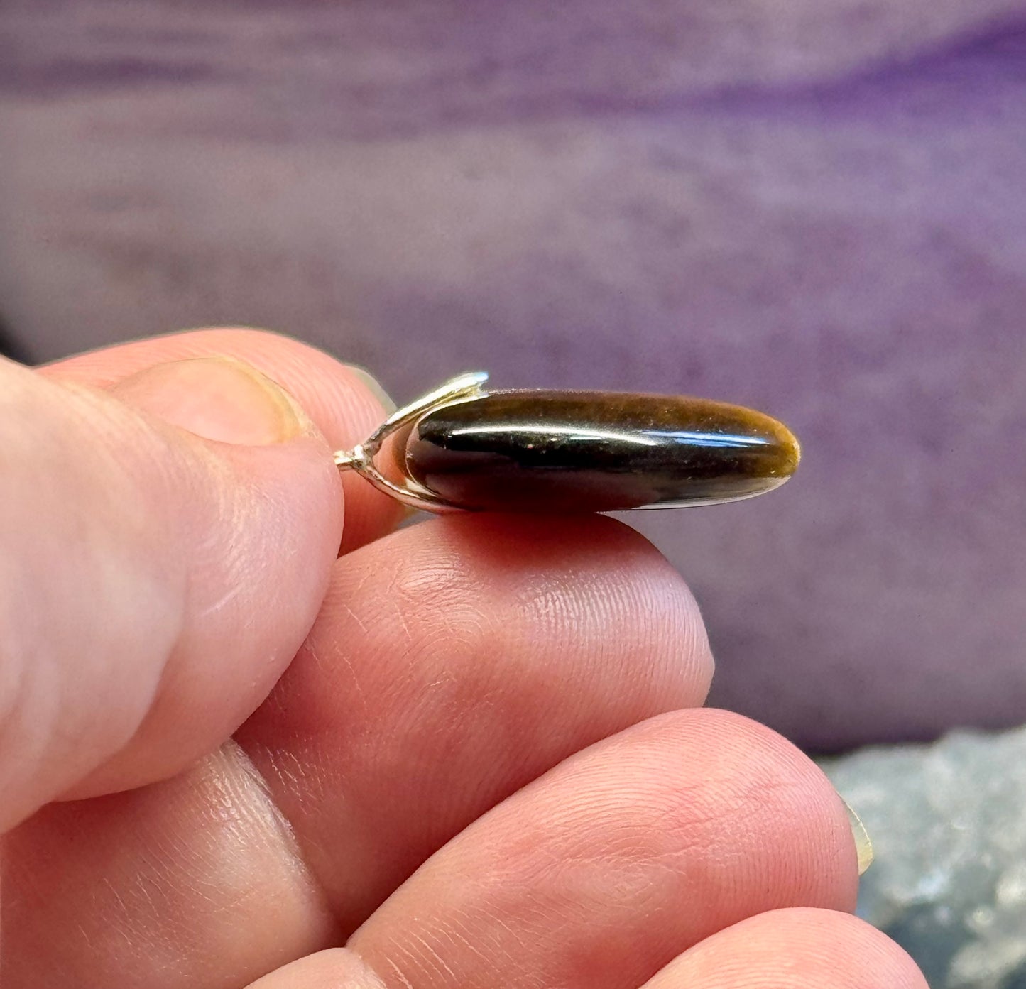 Pendentif Cœur en Oeil de Tigre - 3