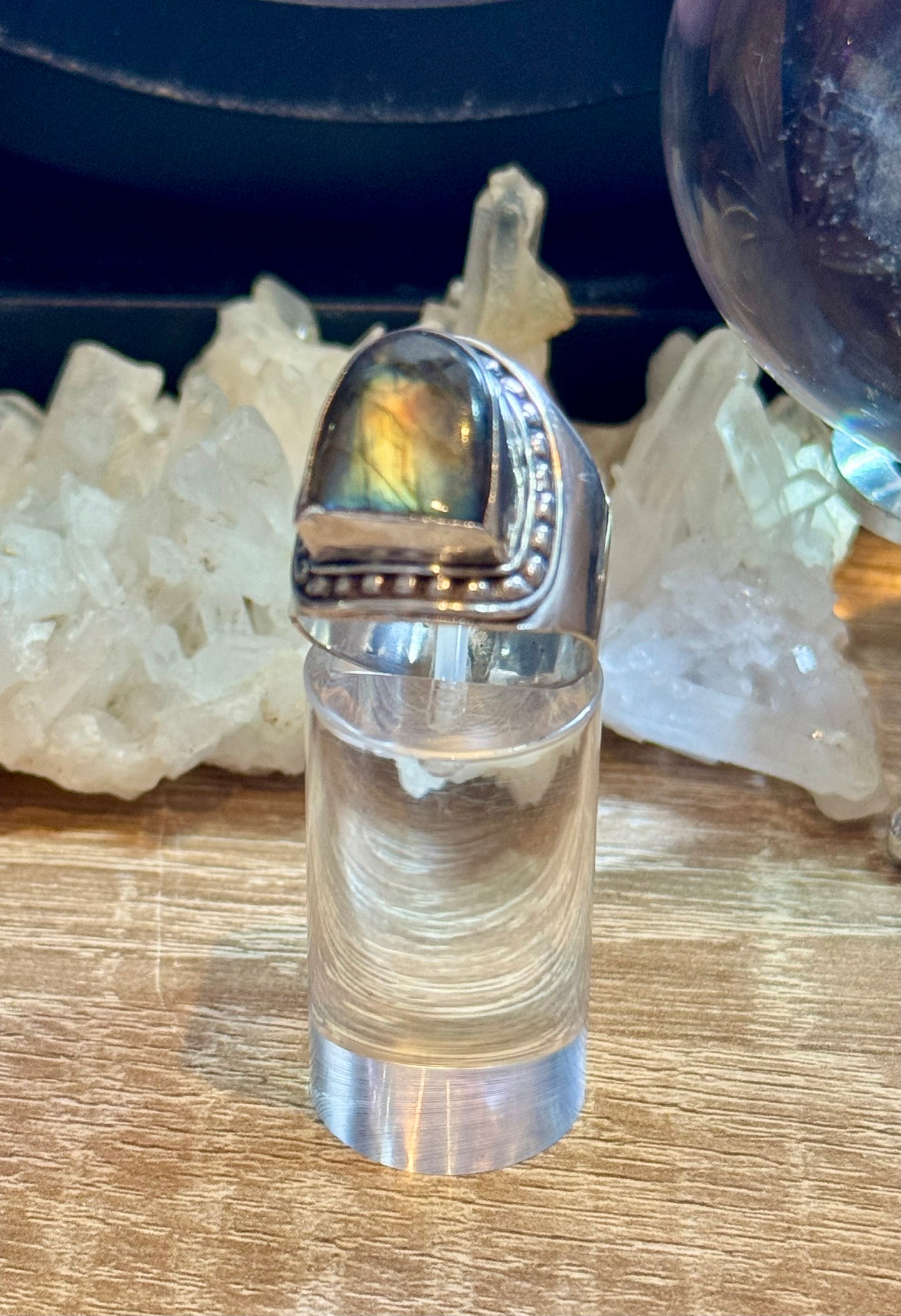 Chevalière de Labradorite T57