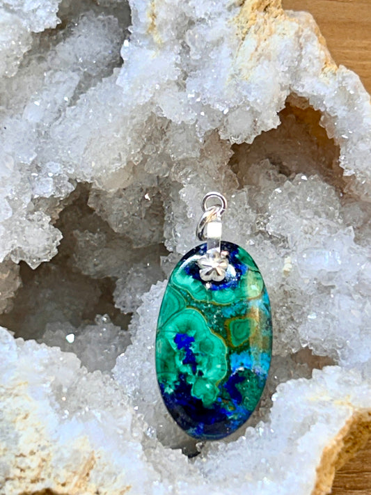Pendentif d’azurite malachite