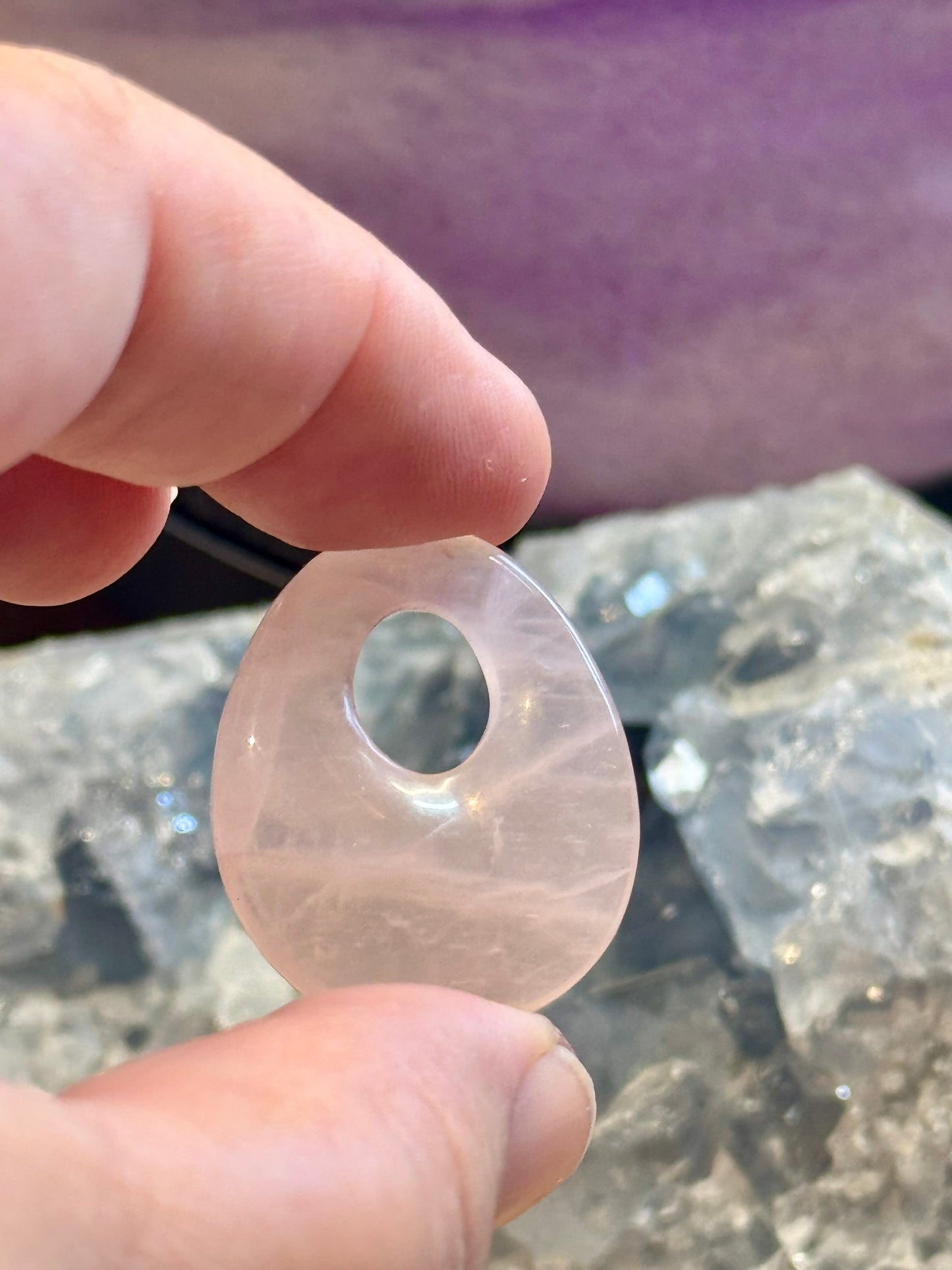 Donut ovale de Quartz Rose