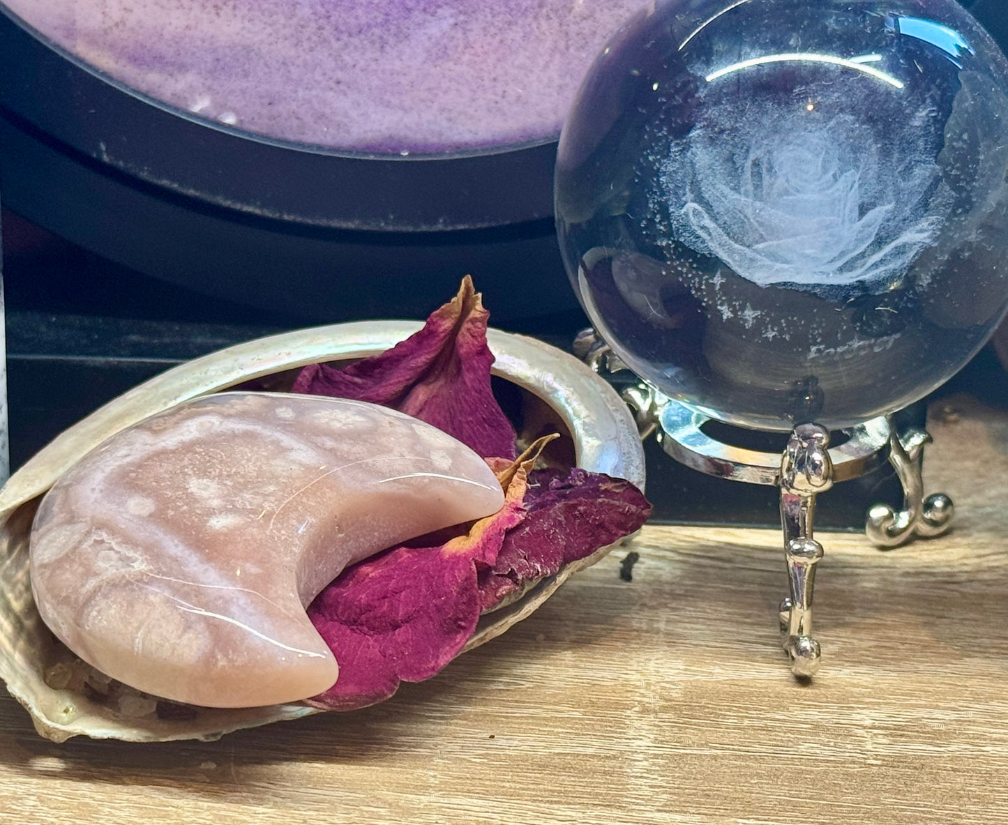 Croissant d’Agate Fleurs de Cerisier