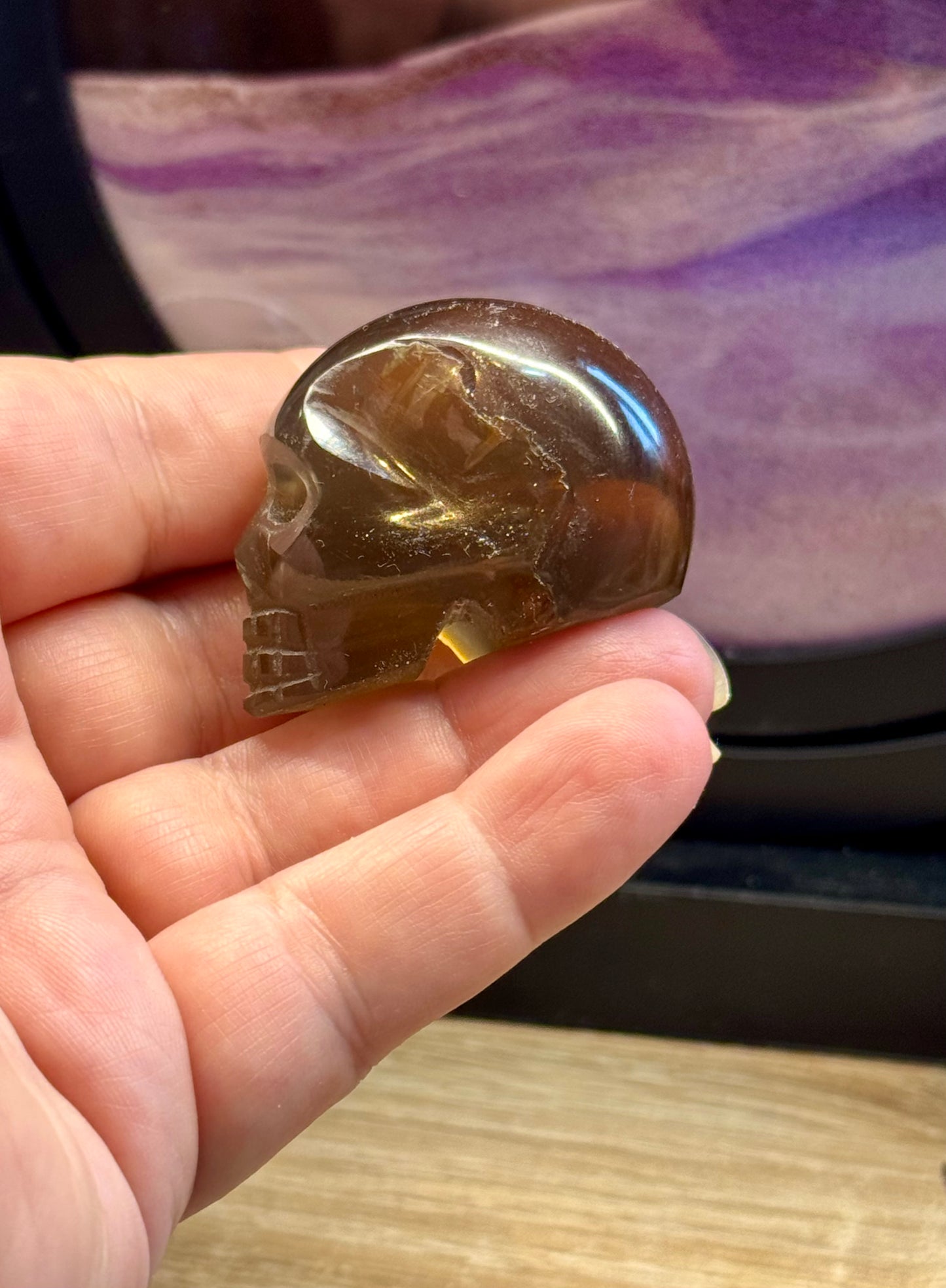 Crâne de Quartz Fumé