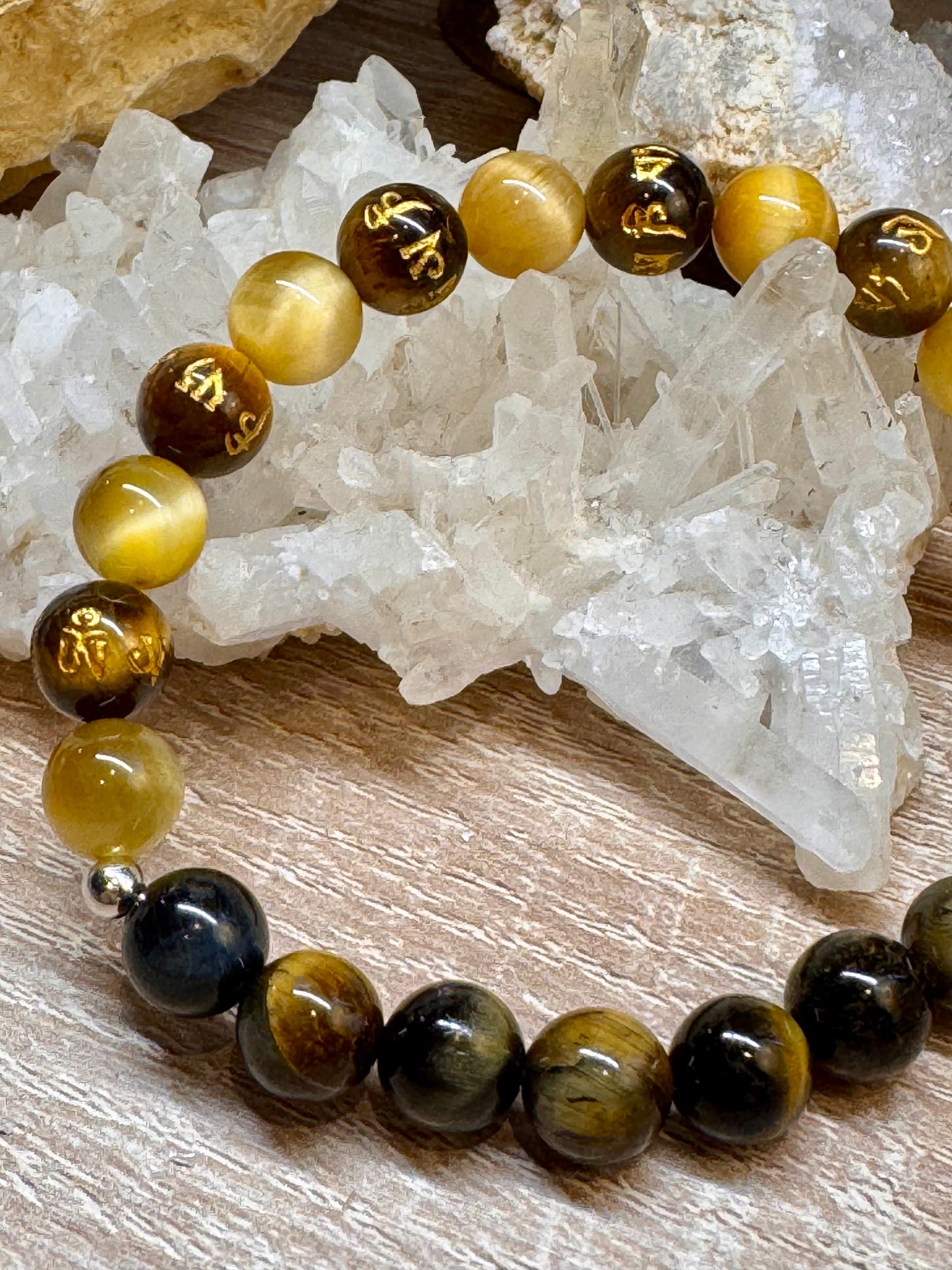 Bracelet de protection œil de tigre/œil de tigre faucon