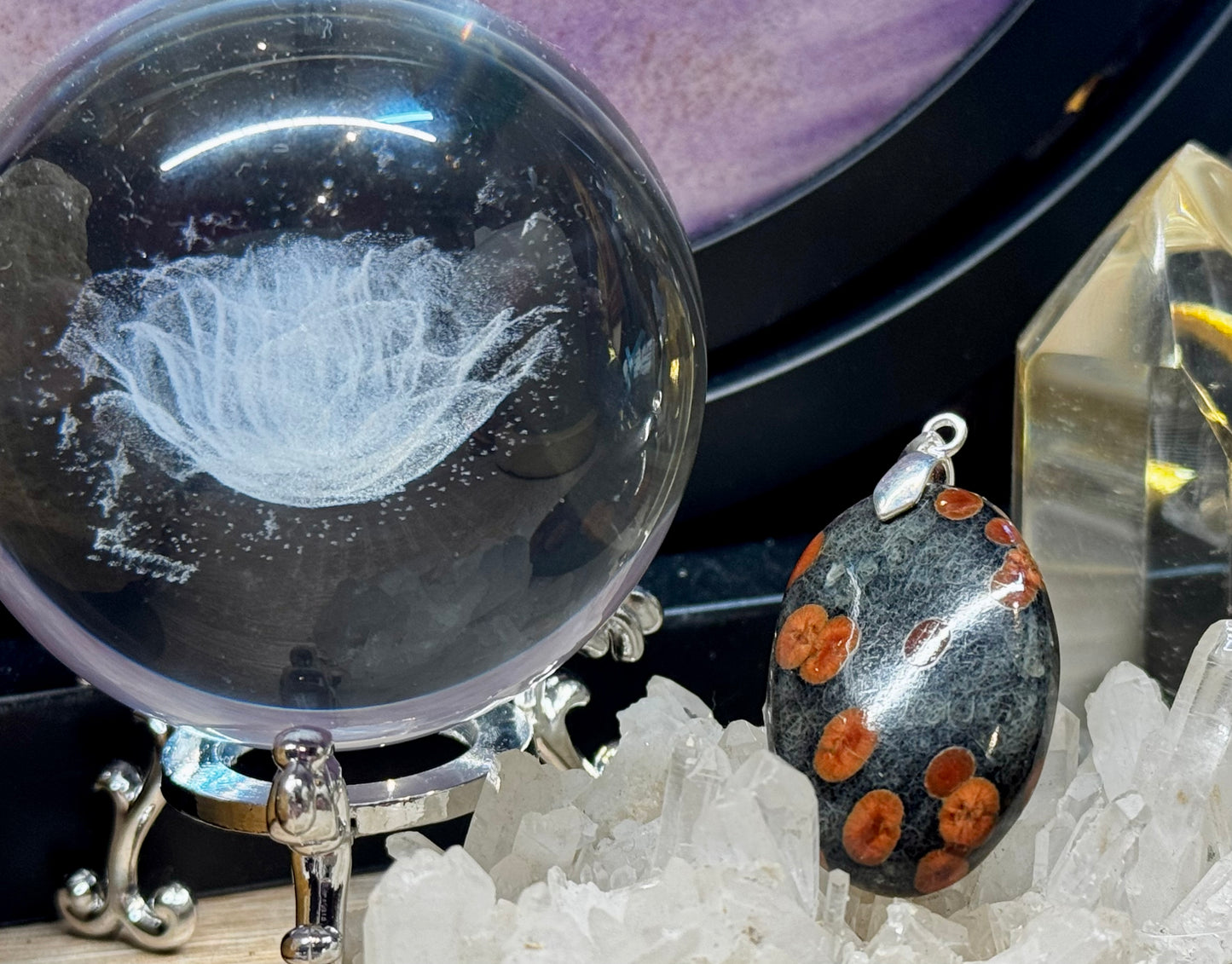 Pendentif d’obsidienne cacahuète